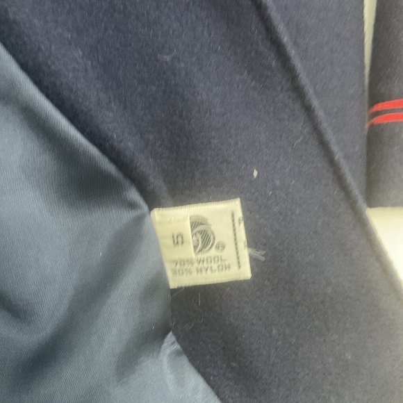 Vintage 1960's Rothschild Girl's Wool Coat Navy Blue Red Piping Size 5 Beautiful - Picture 4 of 10